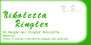 nikoletta ringler business card